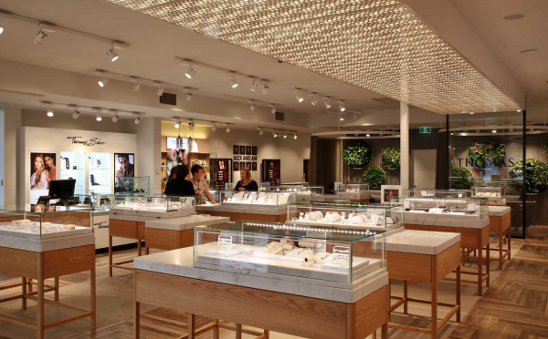 the interior of a jewelry store