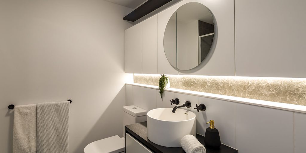 image of strip lighting used in bathroom